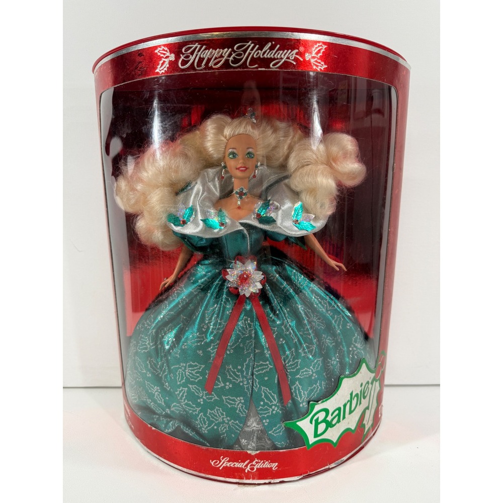 1995 Happy Holidays Barbie Special Edition Emerald Green Gown Mattel 14123 NIB